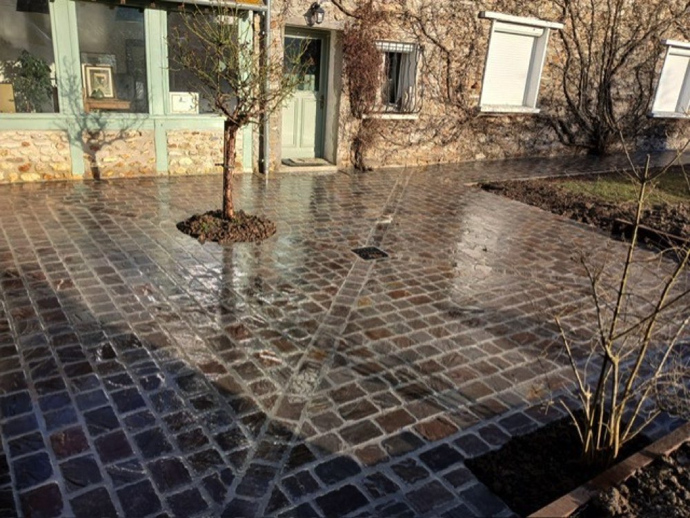 Création allée et terrasse en pavé Chaufour-lès-Bonnières 78270